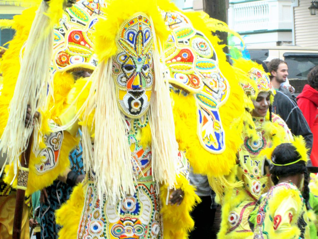Big Chief Fi Yi Yi and the Mandingo Warriors Mardi Gras Indians. Photo: Zada Johnson