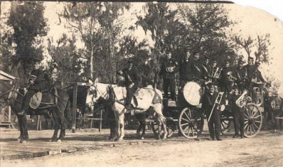 Siegfried Chistensen's Band on a wagon advertisement (1890s)