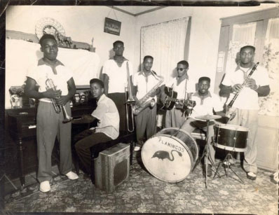 The Flamingoes (1950s) with Allen Toussaint (p), Snooks Eaglin (g), and Frank Morton (cl)