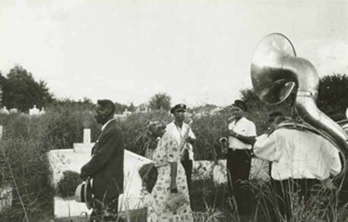 Eureka Brass Band at an Algiers Funeral 1956. Photo Credit: Ralston Crawford